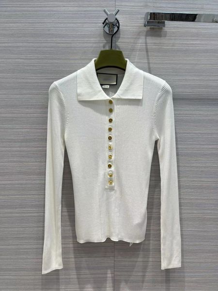 

2022 new autumn winter milan runway sweaters lapel neck long sleeve women's sweater high end jacquard designer sweater 0828-3, White;black