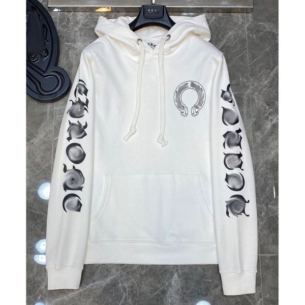 

men's fashion luxury sweatshirts classic brand ch zipper hoodies women men loose pullover hooded horseshoe sanskrit hoodie sweater jack, Black