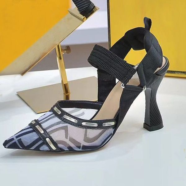 

summer womens beach sandals leather thin heel heels slides lady dance designer shoe belt buckle high heel ballroom bar pointed crystal shoes, Black