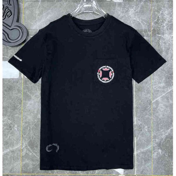 

brand mens summer t shirts horseshoe flower tees ch man classic cross t-shirts women shirt sanskrit letter designer tshirts luxury boy hip, White;black