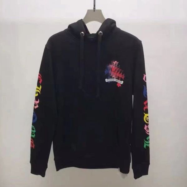 

men's luxury classic sweatshirts ch designer hoodie fashion men women horseshoe sanskrit loose zipper jacket pullover hooded coat swea, Black