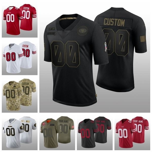 

jersey san''francisco''49ers''men custom black 2020 salute to service women youth white football jersey s-6xl, Black;red