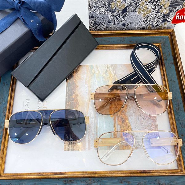 

designer sunglasses men women fashion trendy brand factory online export 2022 d family glass net red metal female a3u, White;black