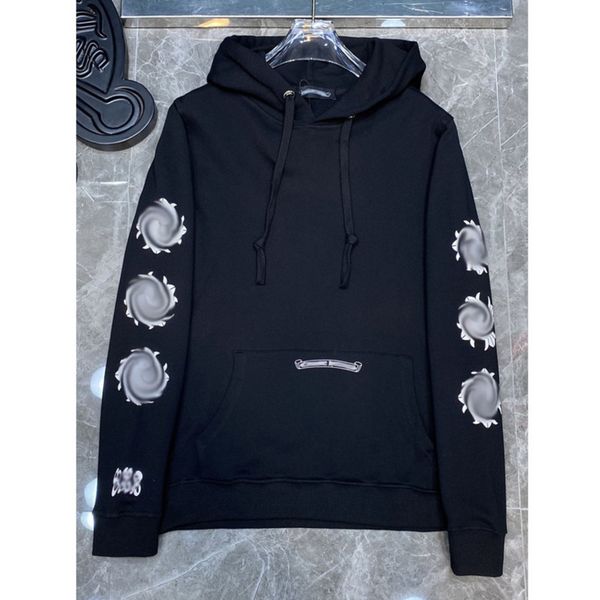 

luxury men's fashion sweatshirts classic ch brand hoodie loose zipper jacket pullover hooded designer horseshoe sanskrit coat women sw, Black