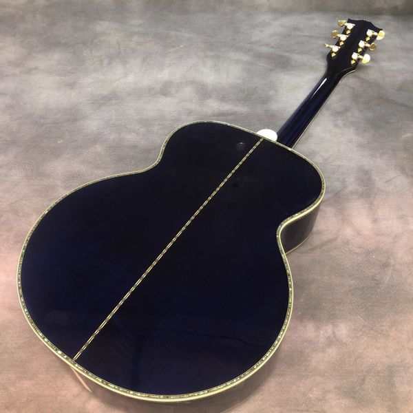

43 inch guitar sky blue black finger j200 series solid wood section