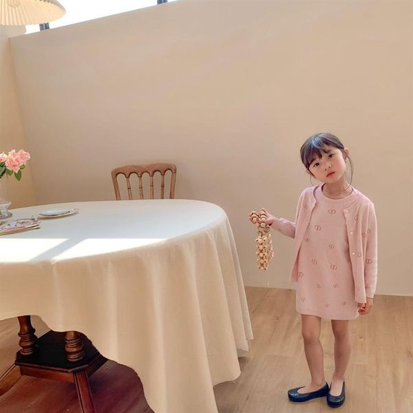 

2pcs infant baby girls dress with cardigan 2021 spring summer new long sleeve cardigan and cotton dress set baby girl clothes299v, Red;yellow