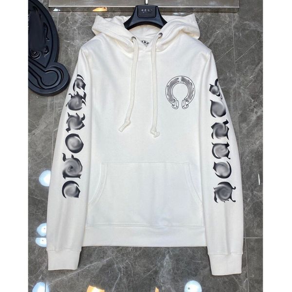 

luxury classic men's jackets fashion sweatshirts brand ch zipper hoodies women men pullover hooded horseshoe sanskrit sweater loose ja, Black;brown