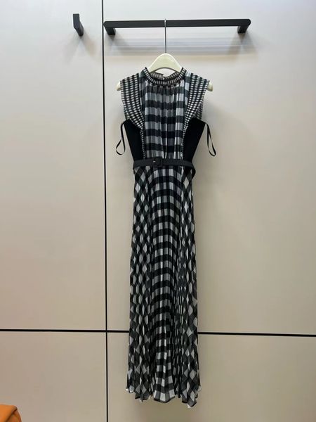 

designer dresses 2022 new  size summer autumn fashion milan runway dress brand same style dress 0828-9, Black