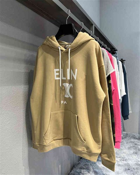 

men's hoodies sweatshirts c family autumn and winter front cl printing men's women's same terry hoodie sweater, Black
