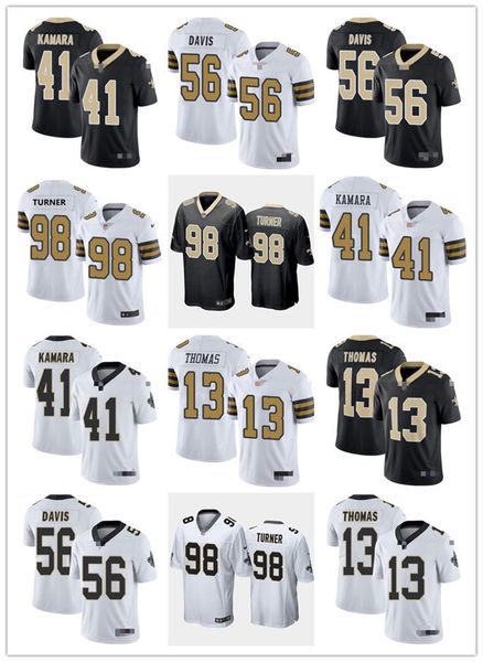 

football jerseys new orleans''saints''12 chris olave davis 2 jameis winston 32 tyrann mathieu 41 alvin kamara 80 jarvis, Black;red