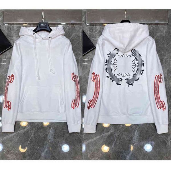 

luxury men's classic sweatshirts ch brand fashion hoodies men woman designer horseshoe sanskrit cross pullover hooded zipper sweater ja, Black