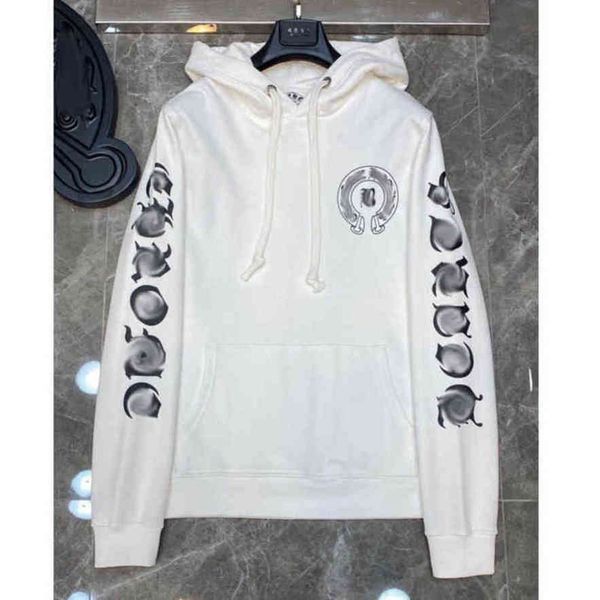 

luxury men's fashion sweatshirts classic ch brand hoodie hooded designer horseshoe sanskrit loose zipper jacket pullover coat women sw, Black