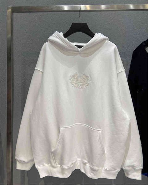 

men's hoodies sweatshirts fw autumn and winter front luminous letters lion laurel fleece brand, Black