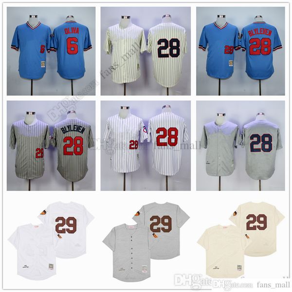 

man mitchell and ness baseball jersey vintage 28 bert blyleven jersey 29 rod carew 6 tony oliva stitched breathable sport sale man, Blue;black
