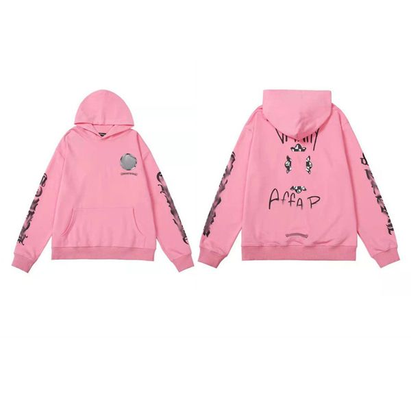 

luxury men's classic sweatshirts brand ch designer hoodie fashion men women horseshoe sanskrit loose zipper jacket pullover hooded coa, Black