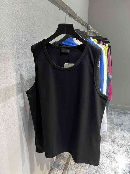 

men' tank summer back hem wash water wheat small label print ins couple casual versatile vest t-shirt, White;black