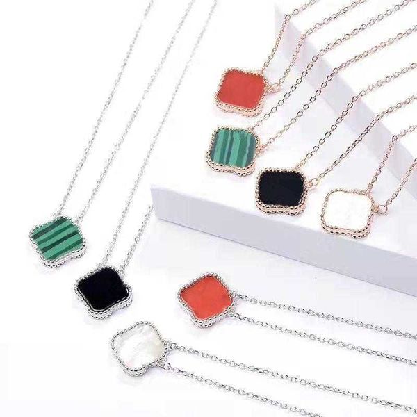 

clover necklace 925 sterling silver four leaf clover necklaces pendants mother-of-pearl stainless steel plated 18k for women girls valentine