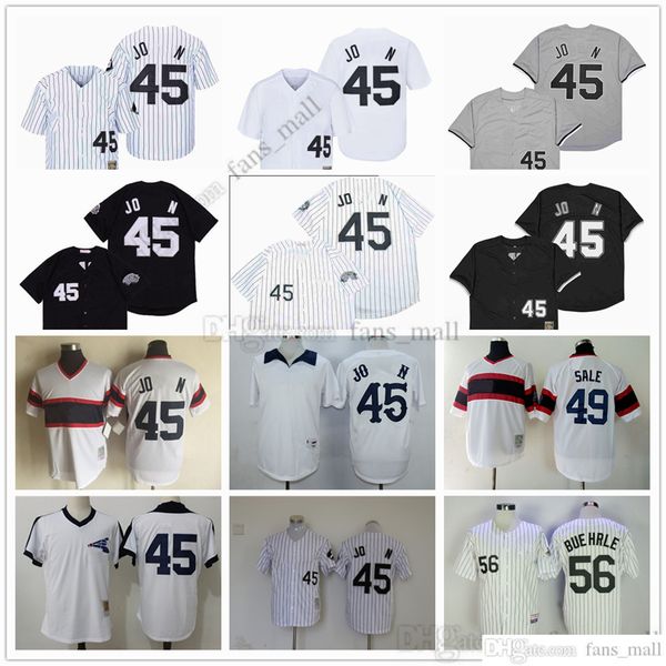 

man mitchell and ness baseball jersey vintage 56 mark buehrle jerseys 49 chris sale #45 stitched breathable sport sale retro man white black, Blue;black