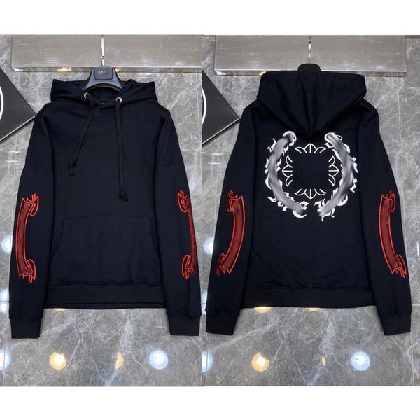 

men's luxury classic sweatshirts ch fashion hoodies men woman designer horseshoe sanskrit cross pullover hooded zipper sweater loose ja, Black