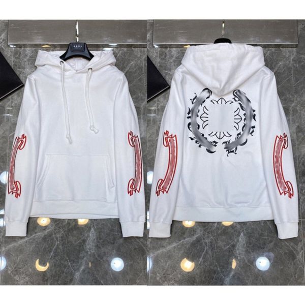 

men's luxury fashion sweatshirts classic ch hoodie hooded designer horseshoe sanskrit loose zipper jacket pullover coat women sweatshi, Black