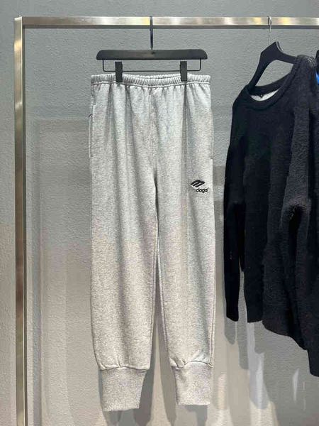 

men's pants summer e-letter embroidery printing ins couple terry casual pants, Black