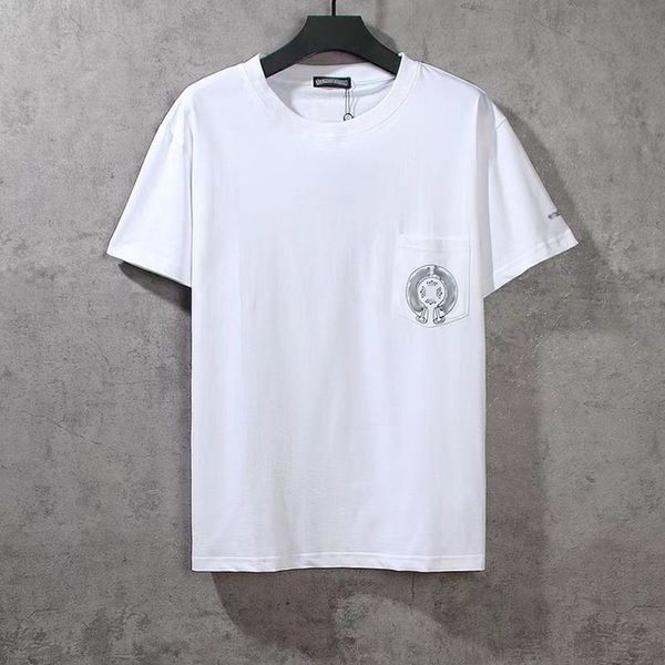 

brand luxury mens t shirts fashion ch men tees horseshoe cross designer tshirts summer classic man hip hop sweater sanskrit letter t-shirt, White;black