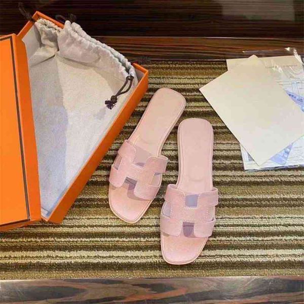 

designer herme slippers women 2022 h sandals organ leater summer flops wear beac flat bqgs have logo, Black