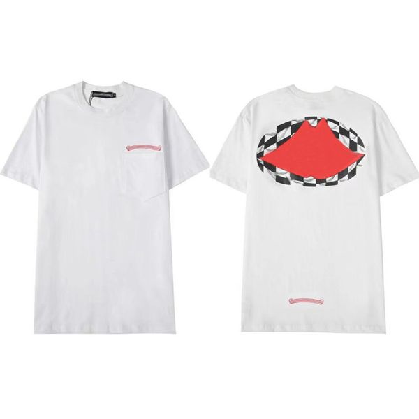 

mens brand fashion t shirts horseshoe flower tees ch summer man cross t-shirts women shirt sanskrit letter designer tshirts luxury boy hip, White;black