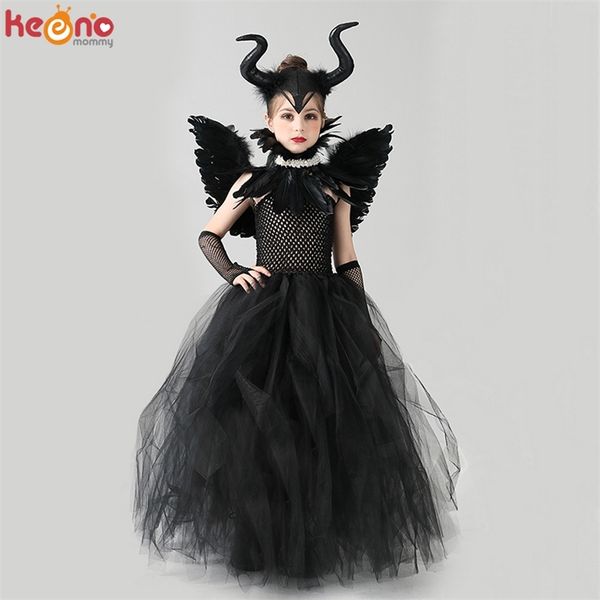 

special occasions disguise girls deluxe black devil gown halloween costume gothic dark evil witch queen girls tutu dress with feather cape s, Blue