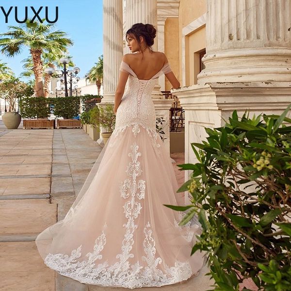 

2023 strapless mermaid wedding dresses beackless beach sweep train bridal gown, White