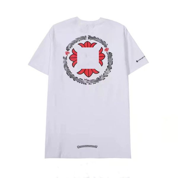 

mens brand summer t shirts horseshoe flower tees ch man classic cross t-shirts women shirt sanskrit letter designer tshirts luxury boy hip, White;black
