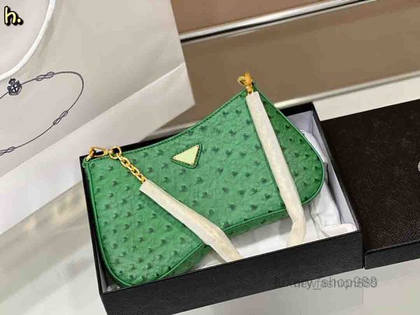 

half moon shoulder bags designer luxurys designers ostrich pattern armpit chain totes women shopping handbags hobo purses lady handbag crobo