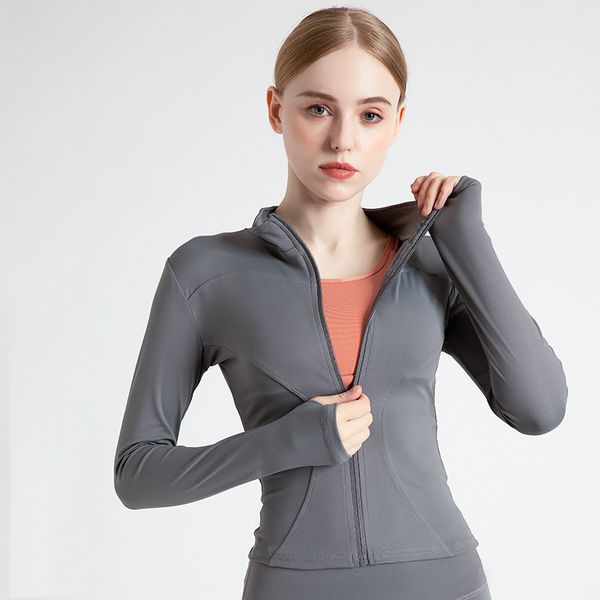 

spring and autumn outer wear sports jacket women's long long sleeve zipper quick-drying tight-fitting thin sports fitness running yoga, Black;brown