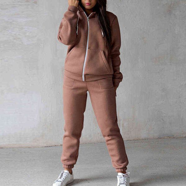 

women's tracksuits sportwear casual women's tracksuit lace up zipper jackets and high waist sweatpants ladies 2 piece set 2021 fas, Gray