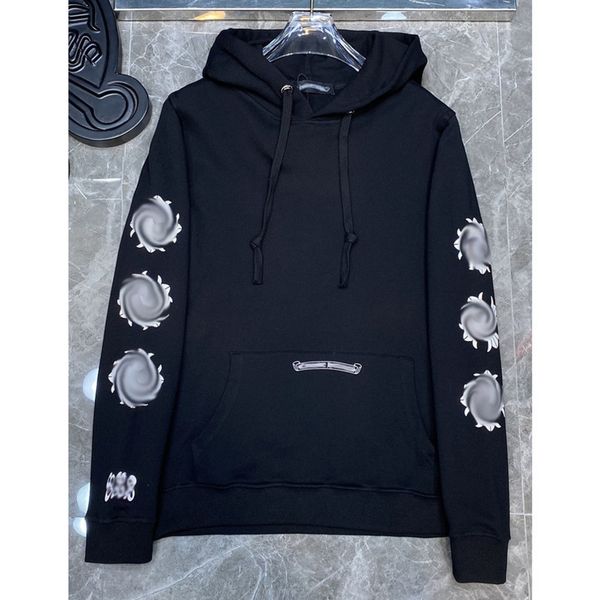 

men's luxury classic sweatshirts ch brand fashion hoodies men woman horseshoe sanskrit cross pullover hooded zipper sweater loose jacke, Black