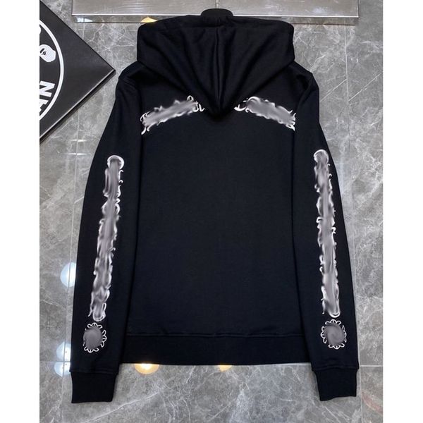 

luxury classic men's jackets fashion sweatshirts ch zipper hoodies women men pullover hooded designer horseshoe sanskrit sweater loose, Black;brown