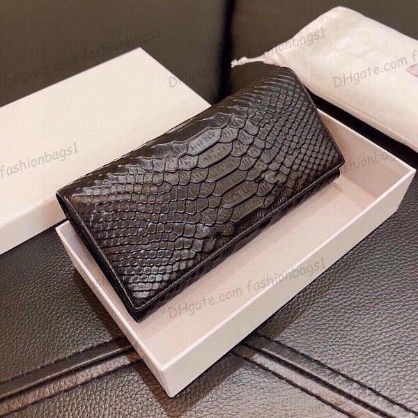 

womens calfskin card holder wallet bags serpentine insert change bifold purse lareg capacity multi pochette luxury designer pouch 19x10cm, Red;black