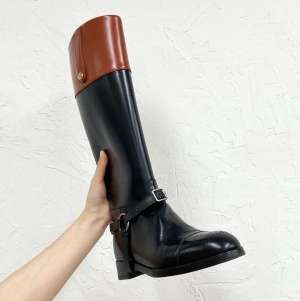 

new wave women vintage black orange knight boots trendy chunky heel designer classics lady mixed colors soft knee boots fashion platform sho