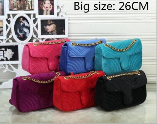 

big size 26cm shoulder bags velvet gold chain fashion women designer stripes hasp suede crossbody bag handbags purse