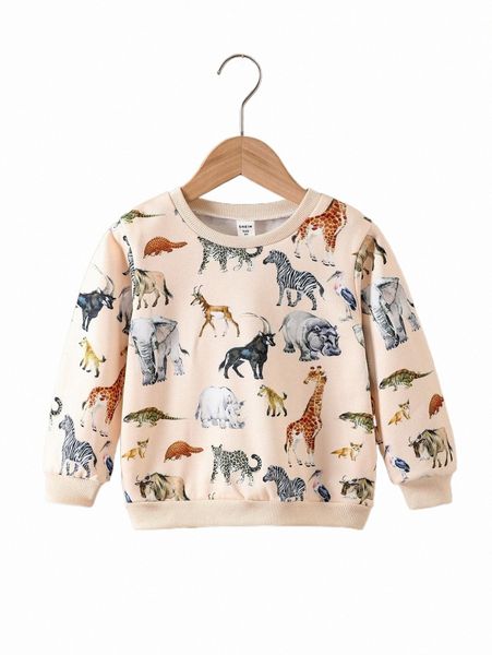 

others apparel toddler boys allover animal print sweatshirt q5ym#, Black;white