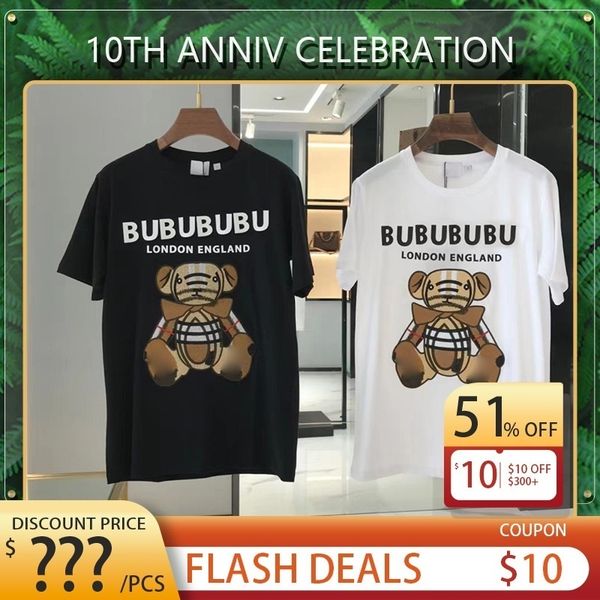 

2022 cool t shirts bear designer mens womens fashion round neck tees, White;black