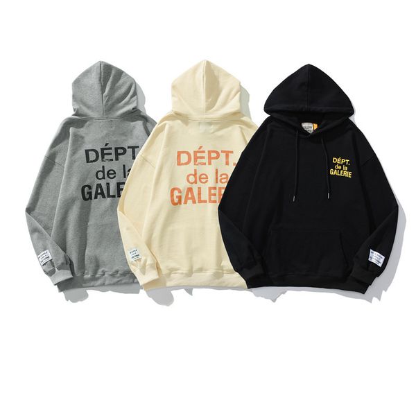 

hoodie gallerydepts brand letter printed terry thin hooded for men and women, Black