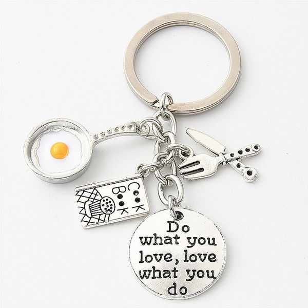 

cooks chefs baker keychain measuring spoons key ring kitchen key, Silver