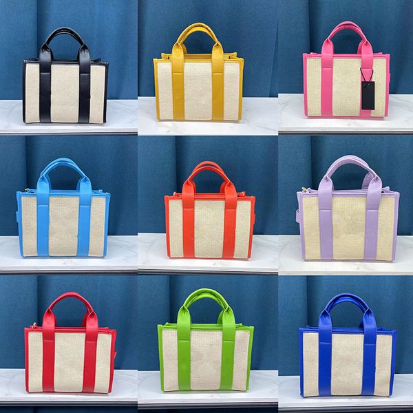 

2022 fashion designer womens straw weaving totes bags designers shopping bag shoulder crossbody big letter patchwork knitting handbag