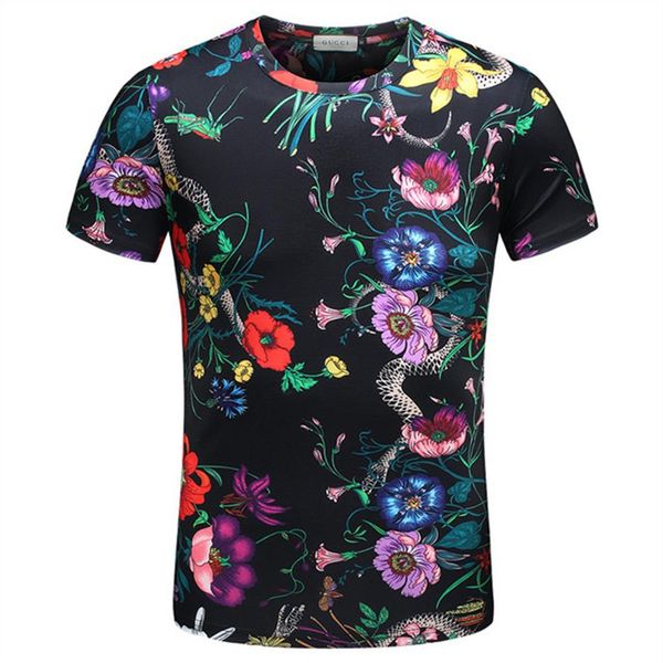 

new short-sleeved t shirt men's fashion europe and the united states style slim circle collar printed casual bottom for men summer224n, White;black
