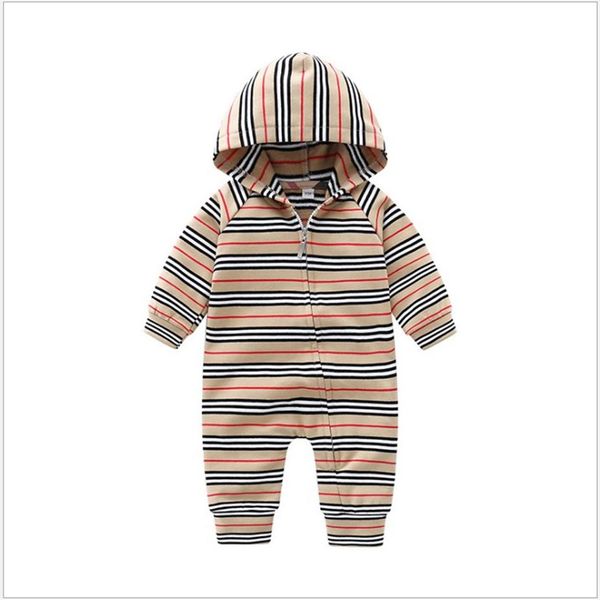 

new fashion boys girls striped rompers infant spring autumn long sleeve jumpsuits kids cotton zipper hooded onesies baby romper246r, Blue