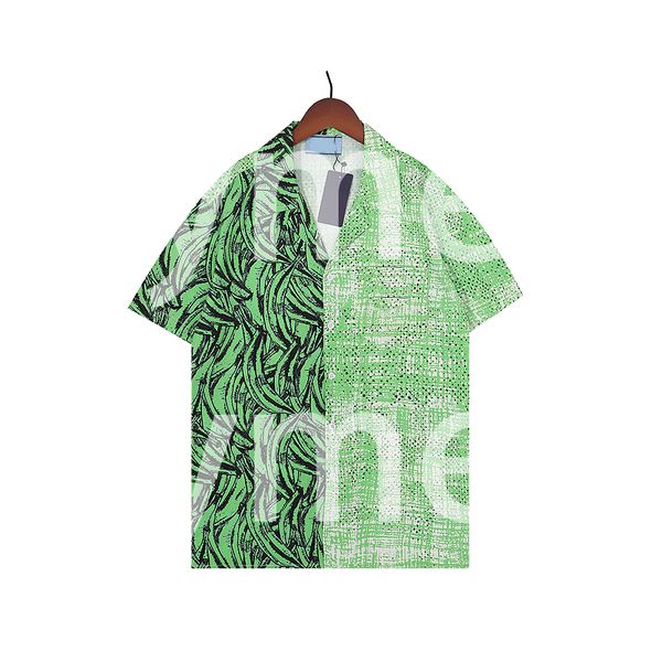 

rada luxury designer shirts mens fashion geometric print bowling shirt hawaii floral casual shirts men summer loose short sleeve, White;black