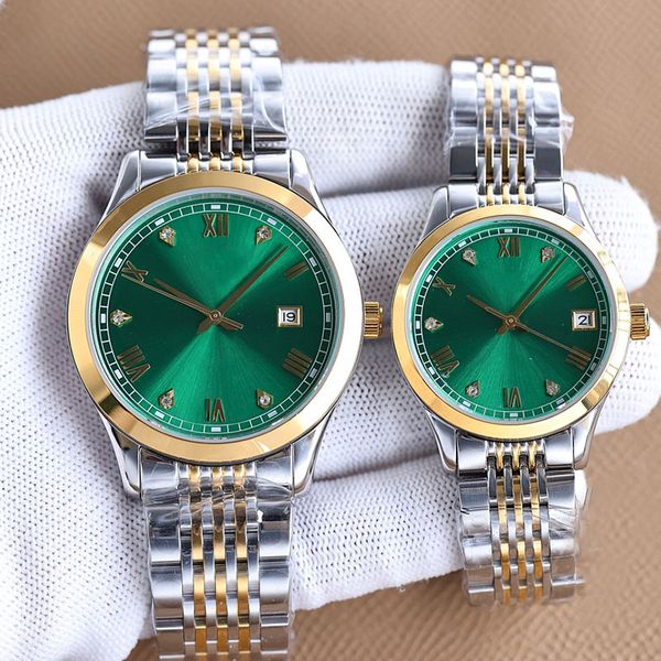 

couple watch mechanical movement mens watches stainless steel case classic ladies men wristwatch montre de luxe wristwatches lovers style, Slivery;brown