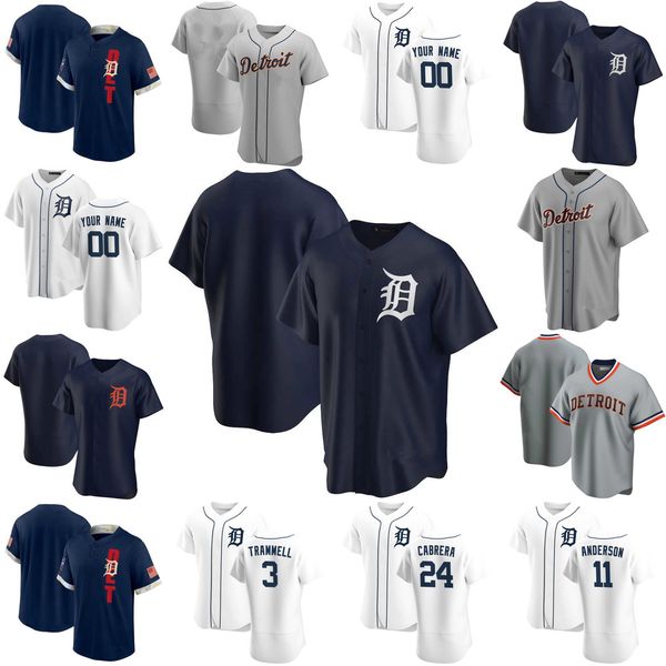 

baseball jerseys custom jersey detroit''tigers''mens women youth 24 miguel cabrera 23 kirk gibson 3 alan trammell 11 spa, Blue;black