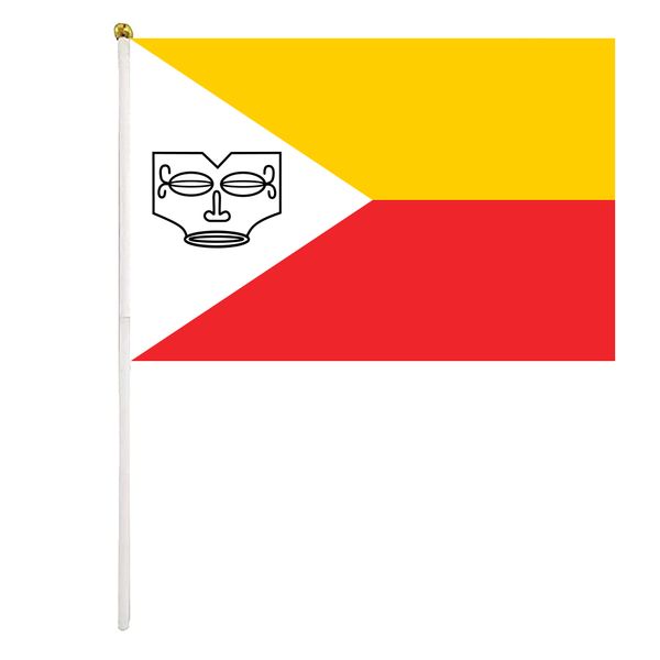 

marquesas islands handheld flag 14x21cm mini hand waving flag banner with plastic flagpole for office festival events celebration